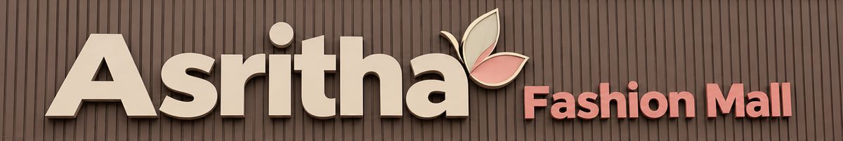 ASRITHA FASHION MALL English signage on the store frontage in Lakshmipuram, Guntur